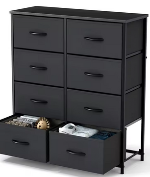 Kindergarderobe met 8 Stoffen Laden – Opbergkast met Stalen Frame