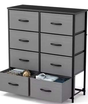 Kindergarderobe met 8 Stoffen Laden – Opbergkast met Stalen Frame