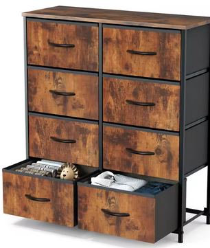 Kindergarderobe met 8 Stoffen Laden – Opbergkast met Stalen Frame
