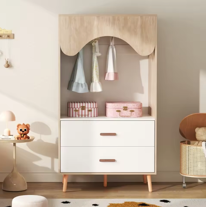 Moderne Kindergarderobe met Kledingstang en Lades – Open Kledingkast