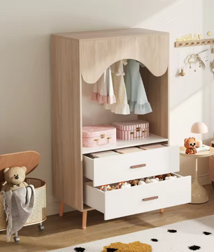 Moderne Kindergarderobe met Kledingstang en Lades – Open Kledingkast