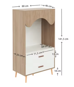Moderne Kindergarderobe met Kledingstang en Lades – Open Kledingkast
