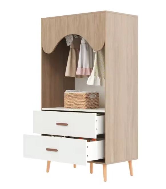 Moderne Kindergarderobe met Kledingstang en Lades – Open Kledingkast