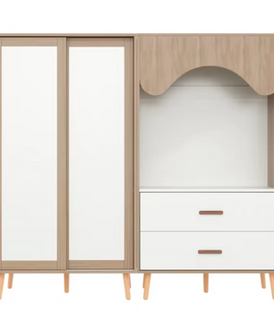 Kindergarderobe met Schuifdeuren en Open Kledingrek – Combinatiekast