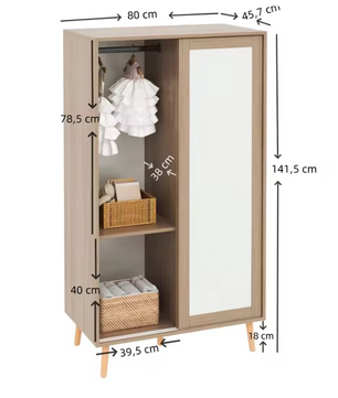 Kindergarderobe met Schuifdeuren en Open Kledingrek – Combinatiekast