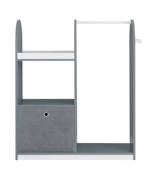 Kindergarderobe met Kledingstang, 3 Haken en Opbergdoos – Kinderkast