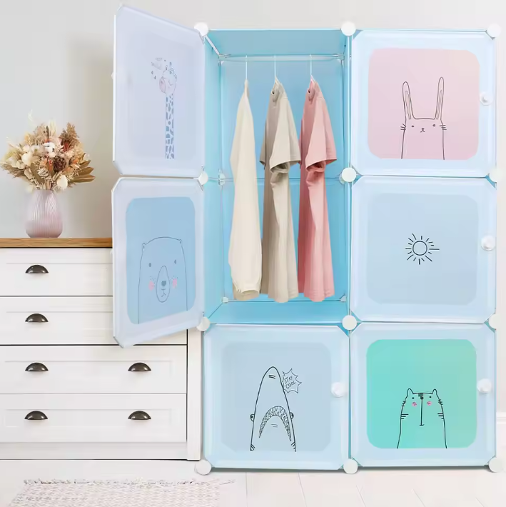 Modulaire Kindergarderobe met 6 Modules – Opbergplank voor Kinderkamer