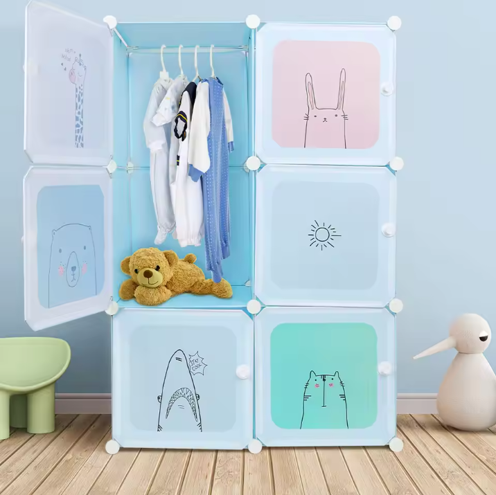 Modulaire Kindergarderobe met 6 Modules – Opbergplank voor Kinderkamer