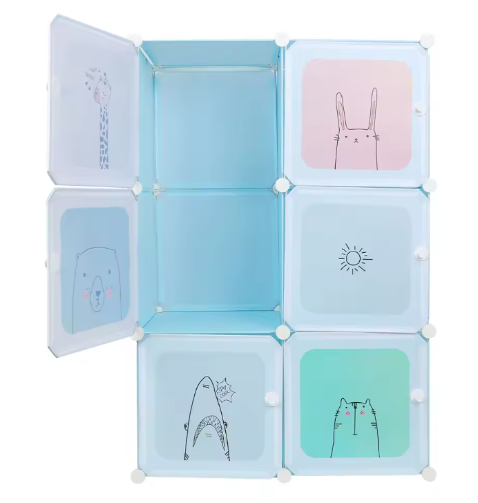 Modulaire Kindergarderobe met 6 Modules – Opbergplank voor Kinderkamer