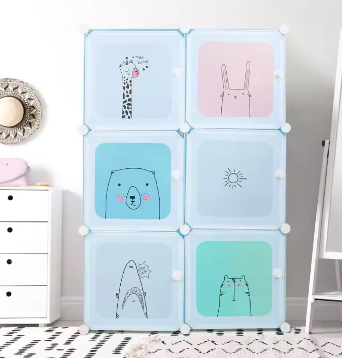 Modulaire Kindergarderobe met 6 Modules – Opbergplank voor Kinderkamer