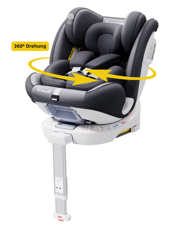 360° Draaibaar Kinderzitje met ISOFIX en Steunpoot – 40–150 cm