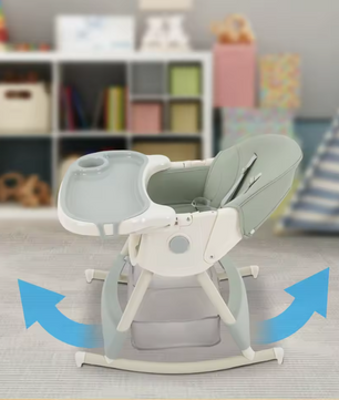 3-in-1 Baby Eetstoel met Tafel, Wielen en Afneembaar Blad – Opvouwbaar en Veilig