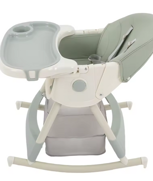 3-in-1 Baby Eetstoel met Tafel, Wielen en Afneembaar Blad – Opvouwbaar en Veilig