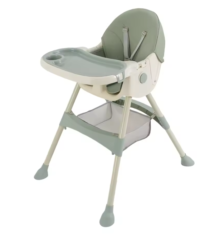 3-in-1 Baby Eetstoel met Tafel, Wielen en Afneembaar Blad – Opvouwbaar en Veilig