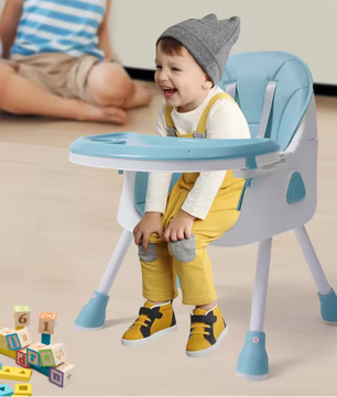2-in-1 Verstelbare Baby Eetstoel met Dubbel Blad – Opvouwbaar en Veilig