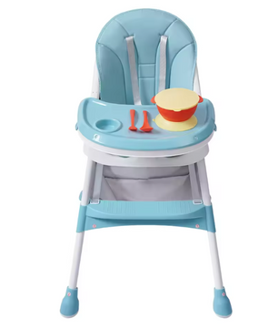 2-in-1 Verstelbare Baby Eetstoel met Dubbel Blad – Opvouwbaar en Veilig