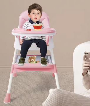 Baby Eetstoel met Bestekset en Verstelbare Hoogte – Veilig en Stevig