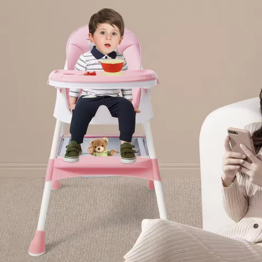 Baby Eetstoel met Bestekset en Verstelbare Hoogte – Veilig en Stevig
