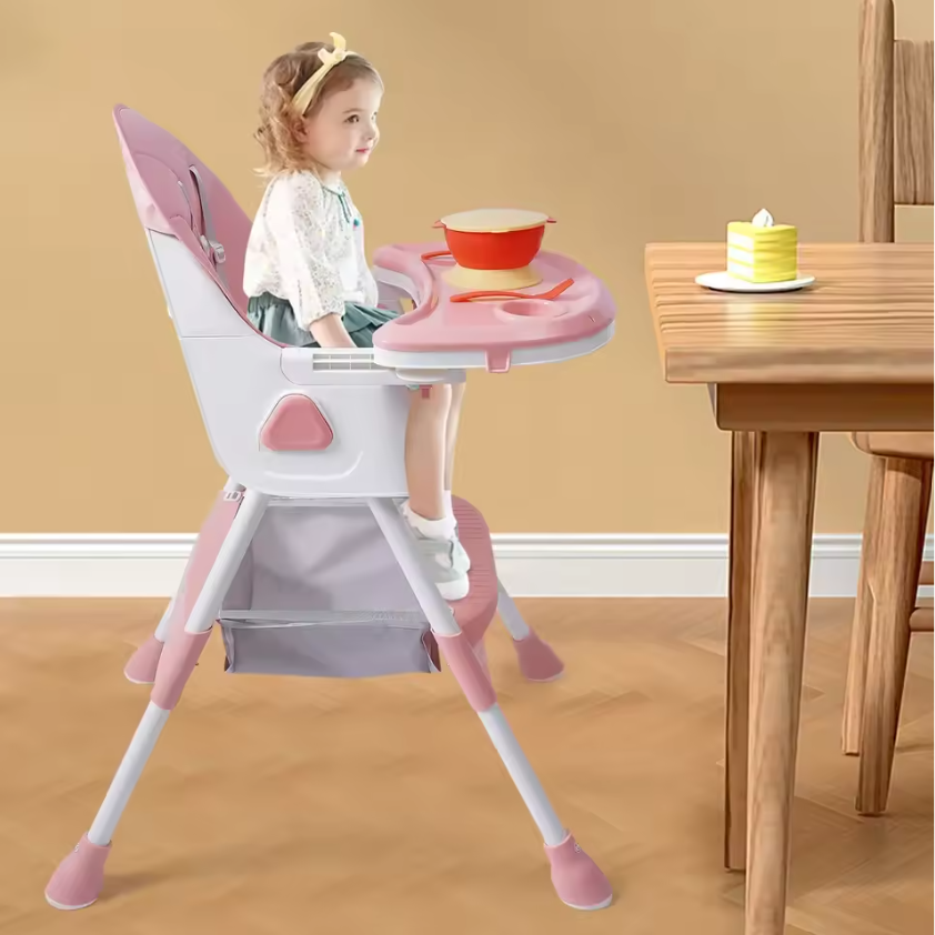 Baby Eetstoel met Bestekset en Verstelbare Hoogte – Veilig en Stevig