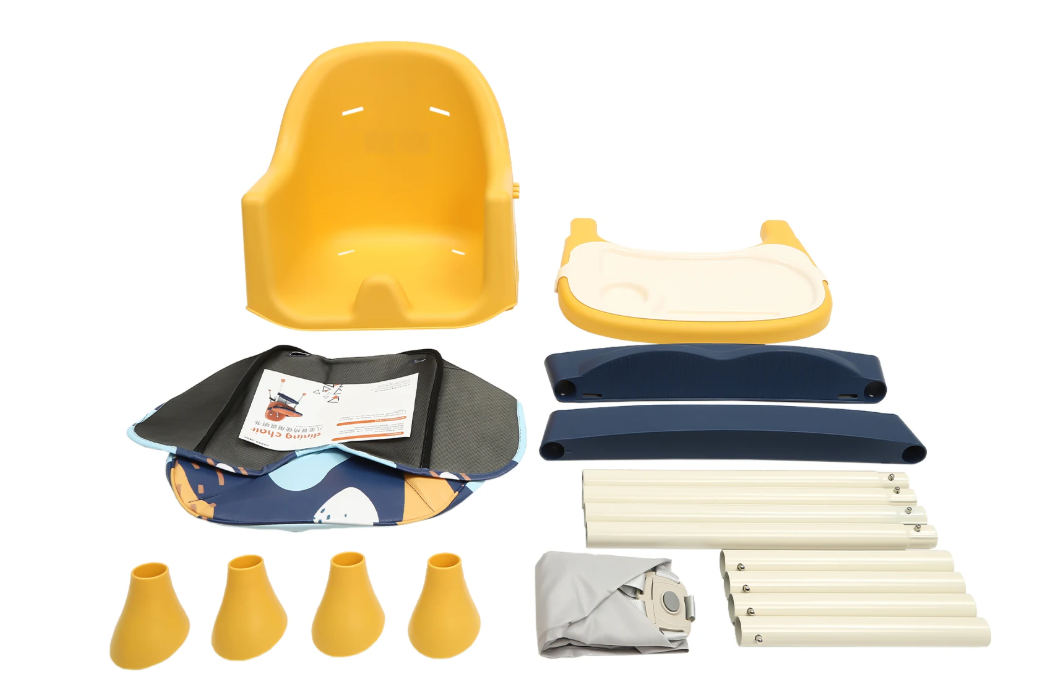 4-in-1 Opvouwbare Baby Eetstoel met Blad en Voetsteun – Voor Thuis en Onderweg