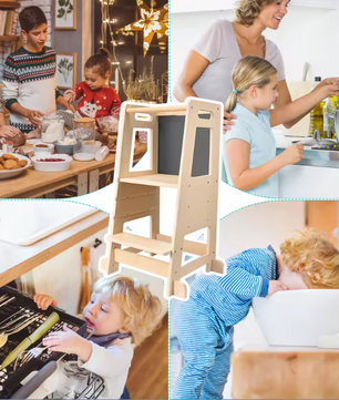 Montessori Leertoren met Bureau en Whiteboard – Verstelbaar en Multifunctioneel