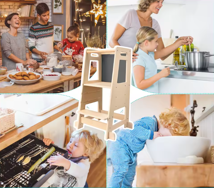 Montessori Leertoren met Bureau en Whiteboard – Verstelbaar en Multifunctioneel