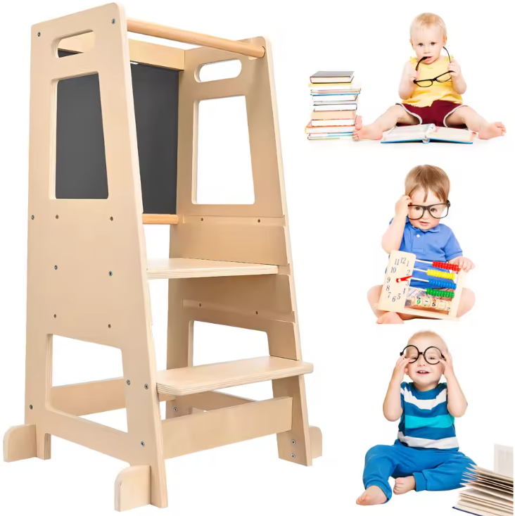 Montessori Leertoren met Bureau en Whiteboard – Verstelbaar en Multifunctioneel