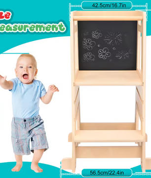 Montessori Leertoren met Bureau en Whiteboard – Verstelbaar en Multifunctioneel