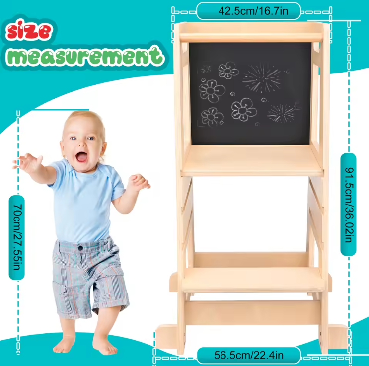Montessori Leertoren met Bureau en Whiteboard – Verstelbaar en Multifunctioneel