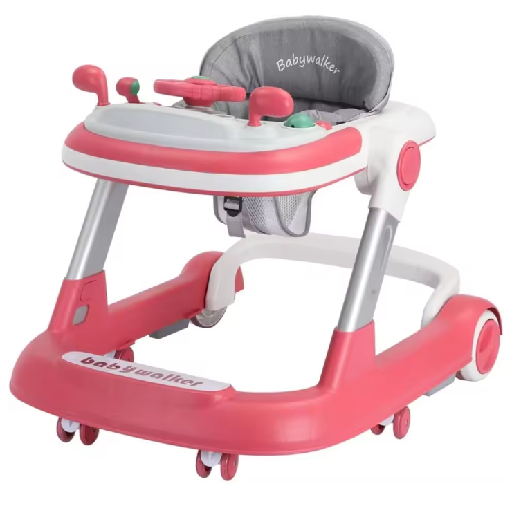 2-in-1 Baby Loopwagen en Duwloopwagen – Opvouwbaar met Afneembare Tray