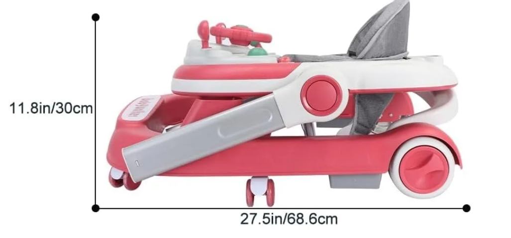 2-in-1 Baby Loopwagen en Duwloopwagen – Opvouwbaar met Afneembare Tray