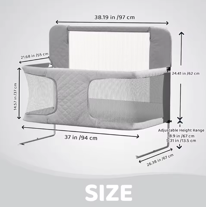 3-in-1 Opvouwbaar Babybedje – Co-Sleeper, Wieg en Box in Één