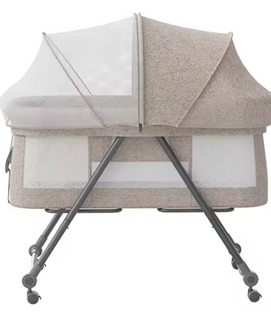 Draagbaar Baby Reisbedje met Matras en Stille Wielen – Opvouwbaar en Schommelbaar