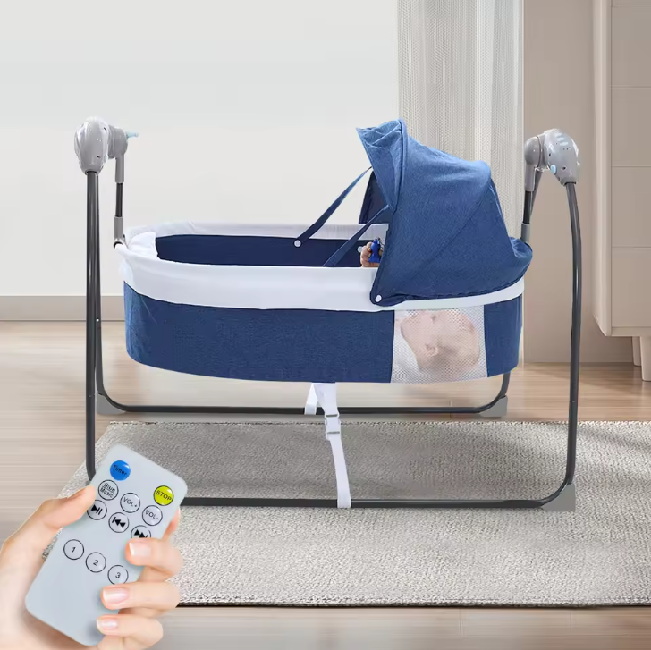 Elektrisch Baby Schommelbed met Afstandsbediening – Timer en 3 Schommelstanden