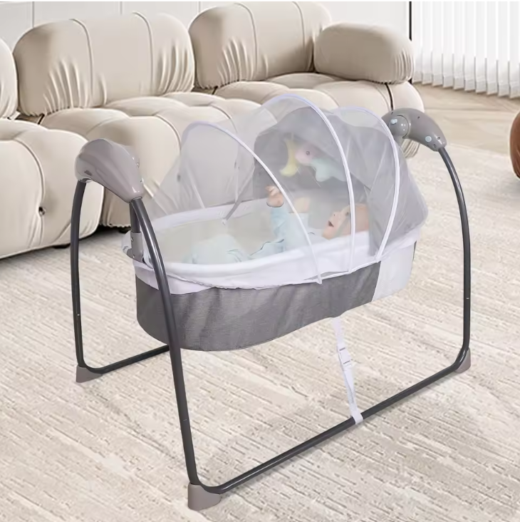 Elektrisch Baby Schommelbed met Afstandsbediening – Timer en 3 Schommelstanden