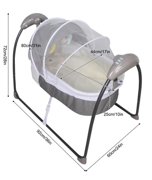 Elektrisch Baby Schommelbed met Afstandsbediening – Timer en 3 Schommelstanden
