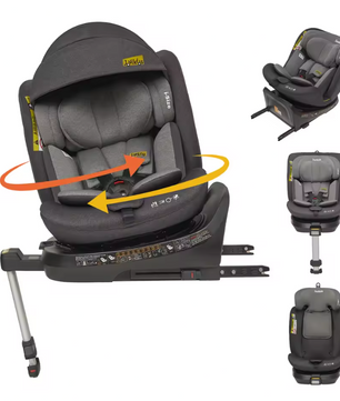 360° Draaibare i-Size Kinderautostoel met Steunpoot – 40 tot 150 cm
