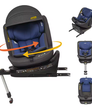 360° Draaibare i-Size Kinderautostoel met Steunpoot – 40 tot 150 cm