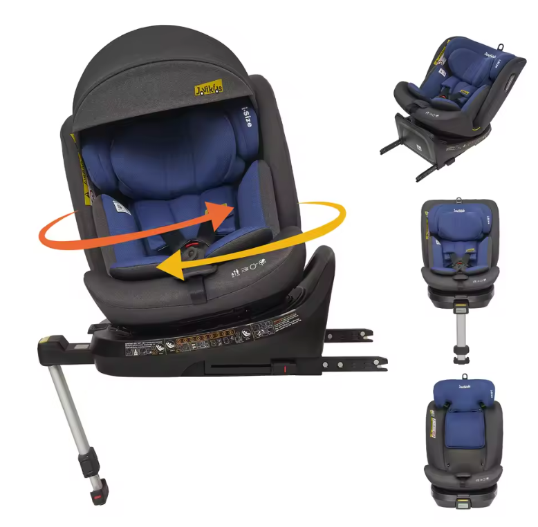 360° Draaibare i-Size Kinderautostoel met Steunpoot – 40 tot 150 cm