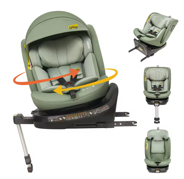 360° Draaibare i-Size Kinderautostoel met Steunpoot – 40 tot 150 cm