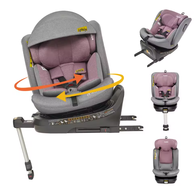 360° Draaibare i-Size Kinderautostoel met Steunpoot – 40 tot 150 cm