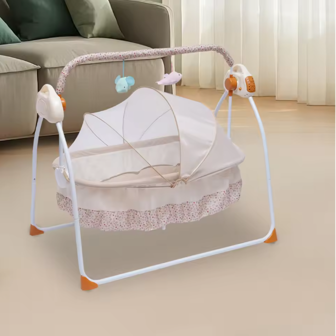 Elektrische Babywieg met Automatische Schommelfunctie, Muziek, Bluetooth en Afstandsbediening