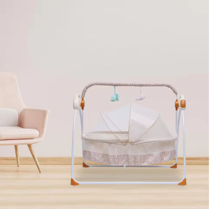 Elektrische Babywieg met Automatische Schommelfunctie, Muziek, Bluetooth en Afstandsbediening