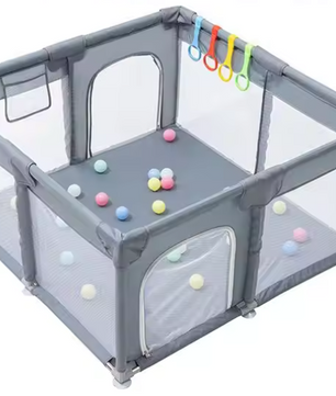 Baby Speelbox / Speelhek met Veiligheidsbarrière en Speelelementen