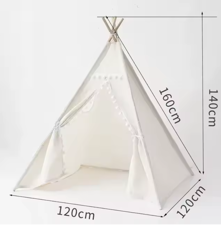 Kinder Tipi Speeltent 160 cm – Draagbare Speeltent voor Binnen en Buiten, Fantasierijk en Comfortabel