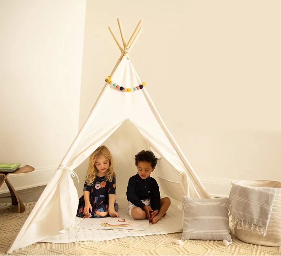 Kinder Tipi Speeltent 160 cm – Draagbare Speeltent voor Binnen en Buiten, Fantasierijk en Comfortabel