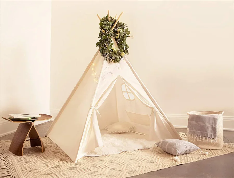 Kinder Tipi Speeltent 160 cm – Draagbare Speeltent voor Binnen en Buiten, Fantasierijk en Comfortabel