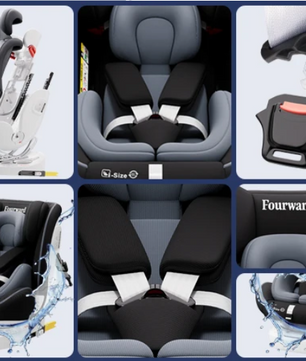 360° Roterend Autostoeltje voor Kinderen – Isofix Kinderzitje met 5-punts Riem (9–36 kg, 0–12 jaar)