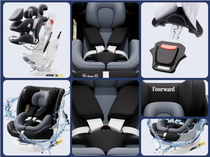 360° Roterend Autostoeltje voor Kinderen – Isofix Kinderzitje met 5-punts Riem (9–36 kg, 0–12 jaar)