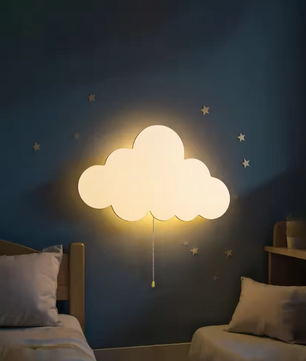 Wolk Nachtlamp voor Kinderkamer – Wandlamp op Batterijen met Zacht Licht